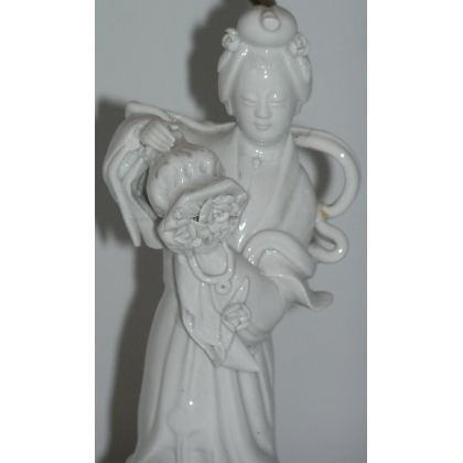 Pair of "Geisha" lamps, made of porcelain, from Moinat SA – Antiques and home décor