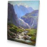 Paintings | Oil on canvas painting ‘Mountain Landscape’ by Moinat SA  – Antiques and home décor