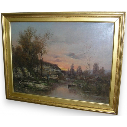 Tableau \"Paysage\" signé J. BAIN
