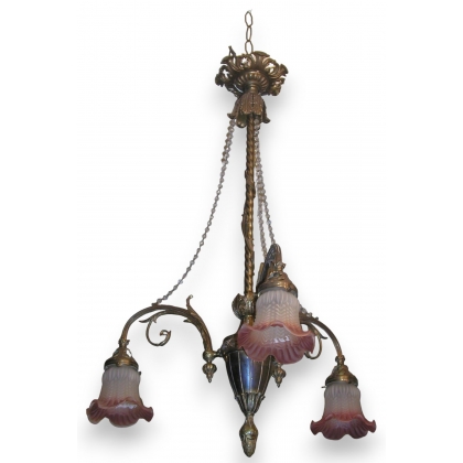 Napoleon III chandelier, 3 flames.