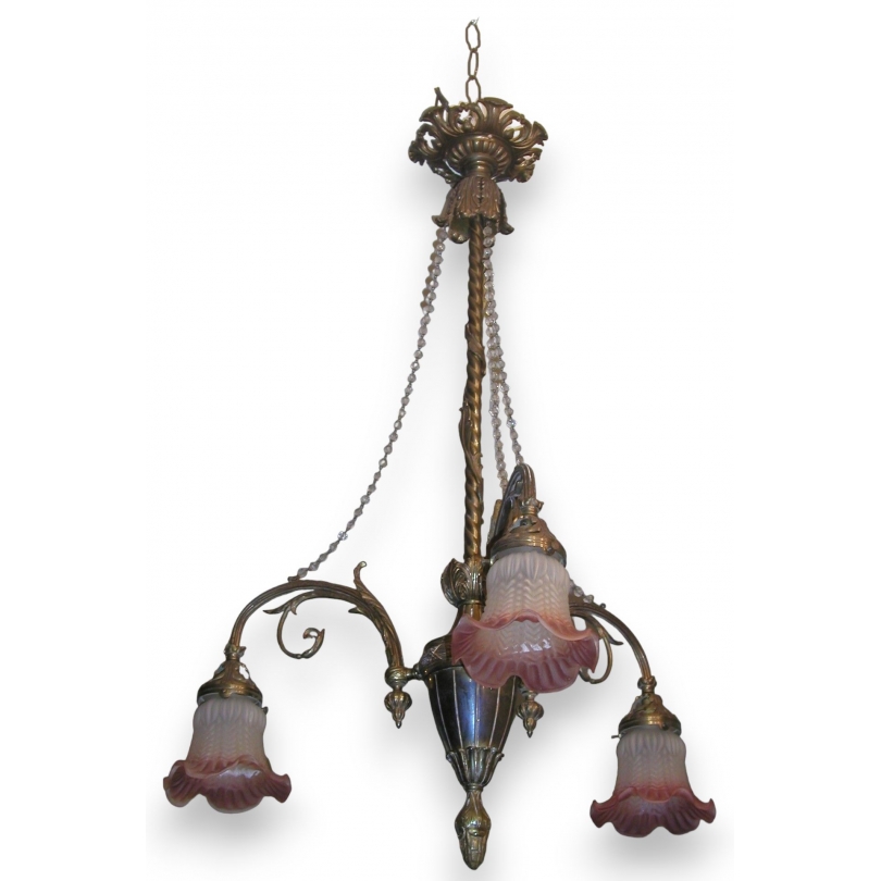 Lustre Napoléon III avec 3 flammes.