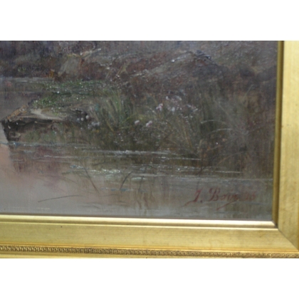 Tableau \"Paysage\" signé J. BAIN