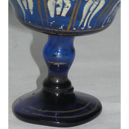 Goblet, made of blue-enamelled blown glass. From  Moinat SA  - Antiques and decorative items