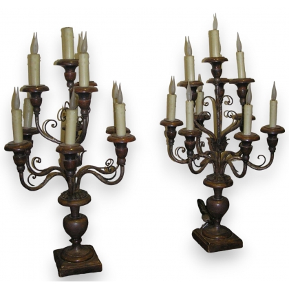  Paire de girandoles à 10 lumières, en sur  Moinat SA  - Antiquités décoration