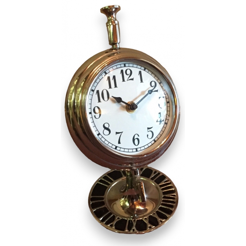 Round aluminium desk clock at  Moinat SA  - Antiques and home décor