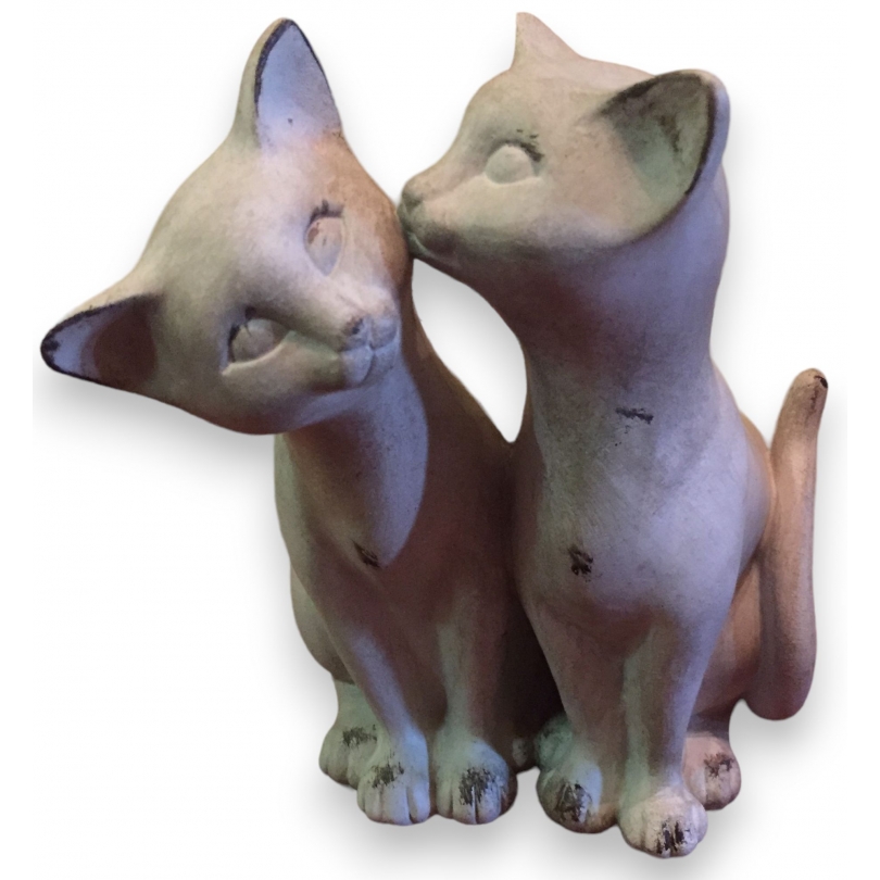 Couple de chats en résine