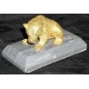 "Bear" sculpture on a grey marble plinth. At Moinat SA – Antiques and Decor