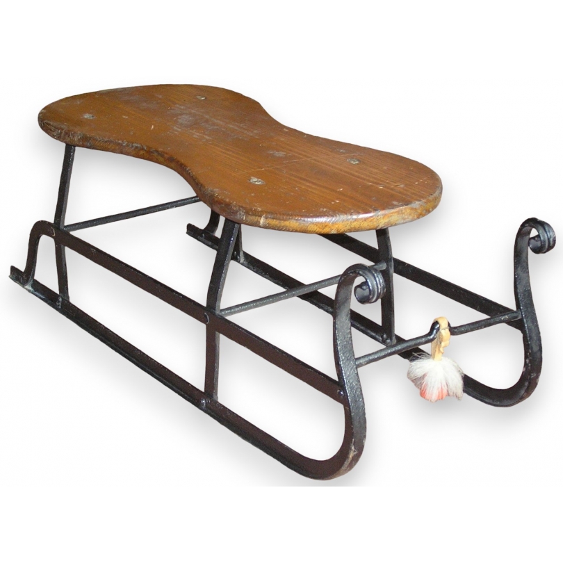 Wooden-seated sledge with frame at Moinat SA – Antiques and home décor