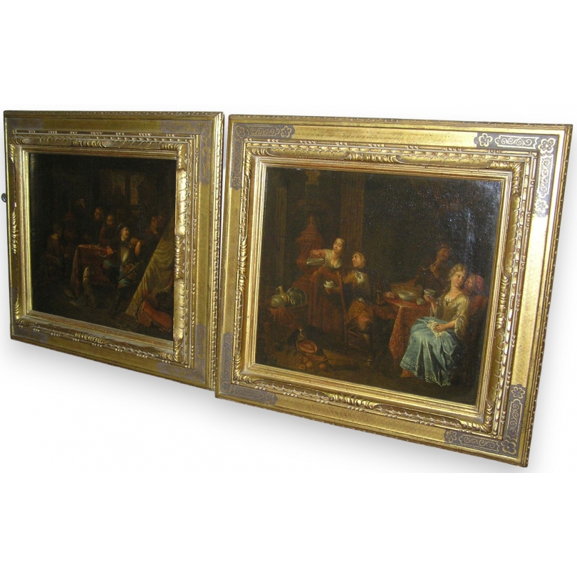 Paintings | Pair of oil-on-canvas paintings by HOREMANS Moinat SA  - Antiques and home décor
