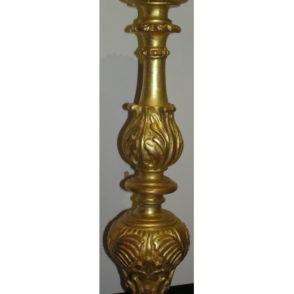  Torchère-cierge, en bois sculpté et sur  Moinat SA  - Antiquités décoration
