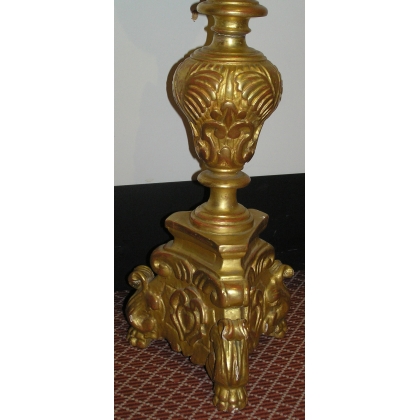  Torchère-cierge, en bois sculpté et sur  Moinat SA  - Antiquités décoration