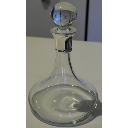 Crystal decanter with metal base  Moinat SA  - Antiques and home décor