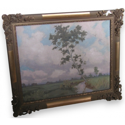 Tableau \"Paysage-arbre\", signé CYLKOW.
