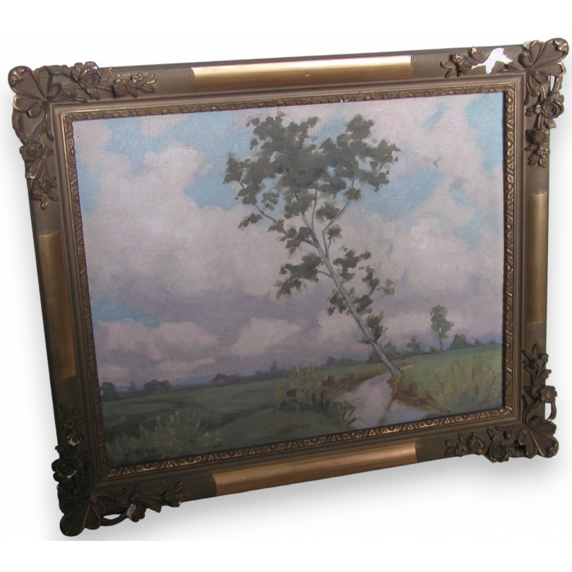 Paintings | Painting entitled ‘Landscape with Tree’, signed CYLKOW. Moinat SA  – Antiques and home décor