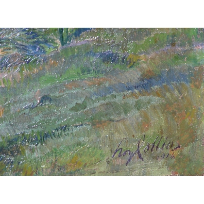 Paintings | Oil on canvas painting "Lake Moinat" SA – Antiques and home décor