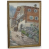 Aquarelle sur papier "Chalet", signée