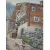 Aquarelle sur papier "Chalet", signée  sur Moinat SA  - Antiquités décoration -  Gouaches, Aquarelles, Pastels