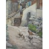 Aquarelle sur papier "Chalet", signée  sur Moinat SA  - Antiquités décoration -  Gouaches, Aquarelles, Pastels