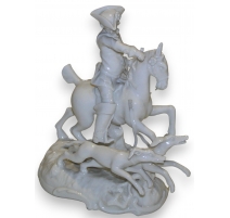 Statue "Scène de chasse", en porcelaine