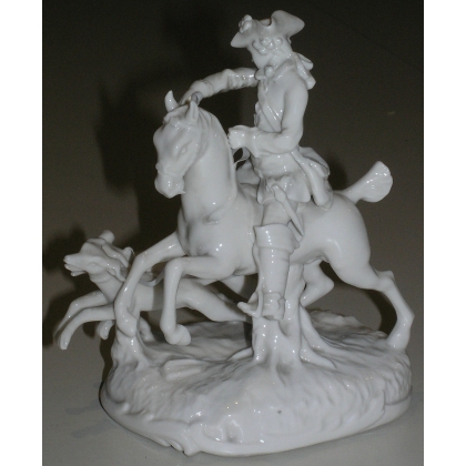 "Hunting Scene" statue, in porcelain, by Moinat SA – Antiques and decorative items