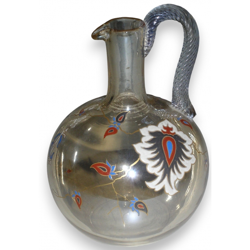 Jug, circa 1900, in enamelled crystal. From  Moinat SA  – Antiques and Decorative Arts