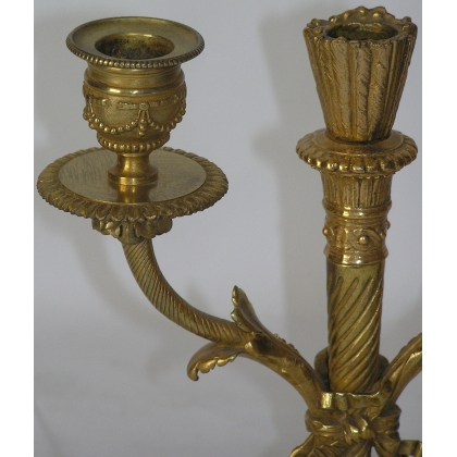 Pair of Louis XVI three-candle candlesticks by Moinat SA – Antiques and home décor