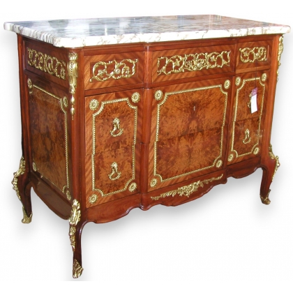 Louis XV-XVI Transition commode, 5 drawers.