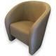 Fauteuil KRIZIA en simili-cuir beige