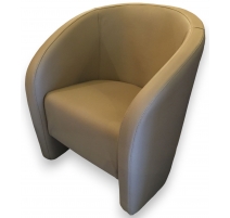 Fauteuil KRIZIA en simili-cuir beige
