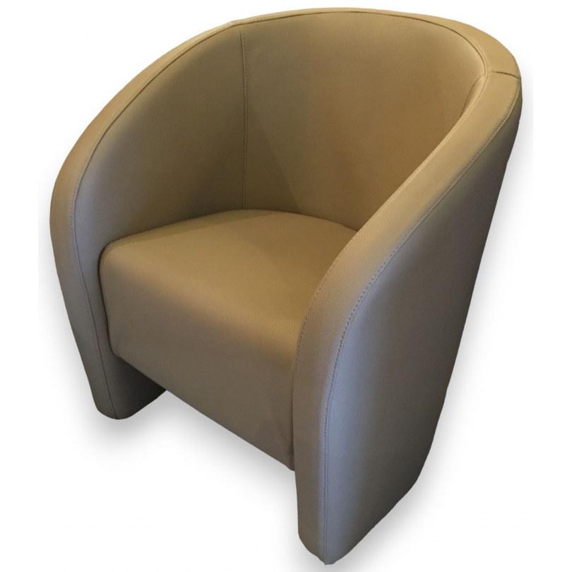 Fauteuil KRIZIA en simili-cuir beige