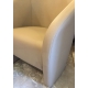 Fauteuil KRIZIA en simili-cuir beige