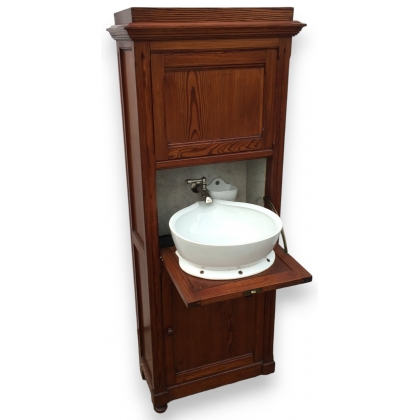 Meuble-lavabo de bateau, en pitchpin.