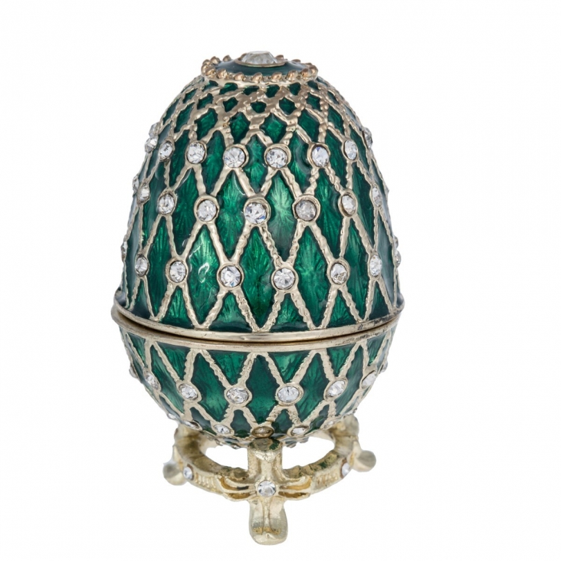 Boite cloisonnée verte ALAYA en forme