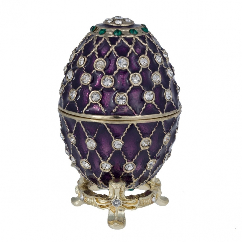 Boite cloisonnée mauve GODAVA en forme