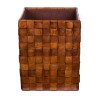 Square wicker-style leather wastepaper basket from Moinat SA – Antiques and home décor