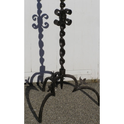 Wrought-iron candlestick. With 2 candles. At  Moinat SA  – Antiques and home décor