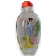 Snuff bottle, en verre peint. Décor de