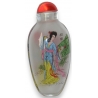 Snuff bottle, en verre peint. Décor de