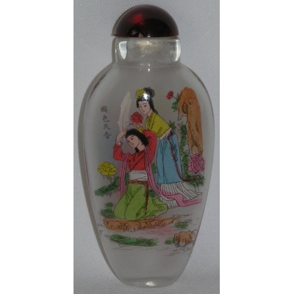 Snuff bottle, painted glass. Decorated by Moinat SA – Antiques and Decor