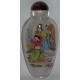 Snuff bottle, en verre peint. Décor de