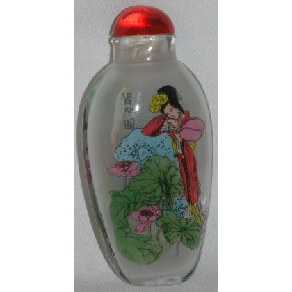 Snuff bottle, painted glass. Decorated by Moinat SA – Antiques and Decor