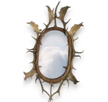 Beveled mirror with horn frame. Brienz.