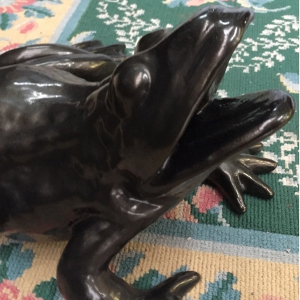  Grenouille de bassin en fonte verte sur  Moinat SA  - Antiquités décoration