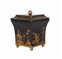 Boite en tôle avec motifs chinois