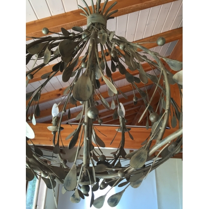 "Olivier" wrought-iron chandelier, painted by Moinat SA – Antiques and home décor