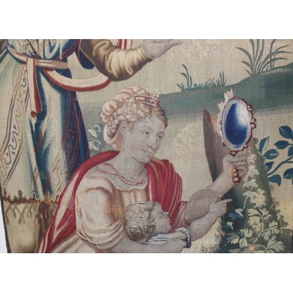 Tapestry ‘Woman and Child at the Mirror’, at Moinat SA – Antiques and Decor