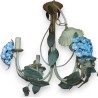 "Hortensias" painted iron chandelier with 4 lights at  Moinat SA  - Antiques and home décor
