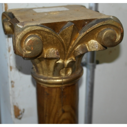  Colonne en bois laqué et doré sur  Moinat SA  - Antiquités décoration