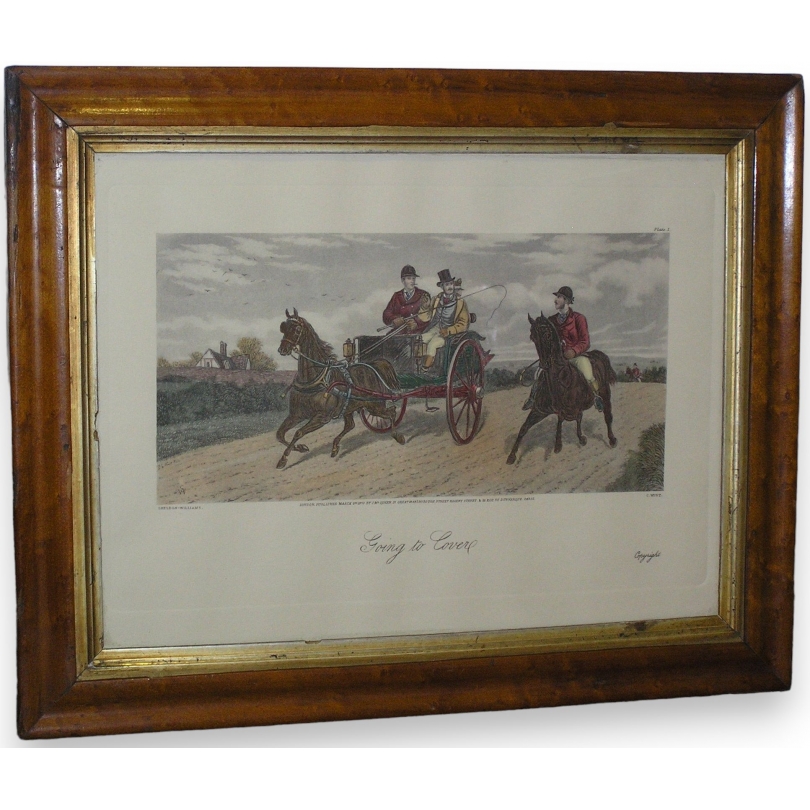 Engraving on paper, ‘Going to Cover’, by Moinat SA – Antiques and decorative items – Engravings, lithographs