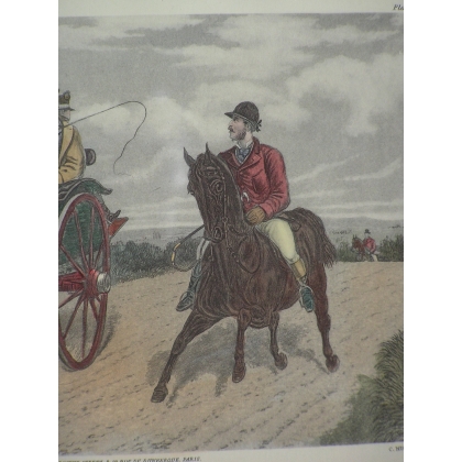 Engraving on paper, ‘Going to Cover’, by Moinat SA – Antiques and decorative items – Engravings, lithographs